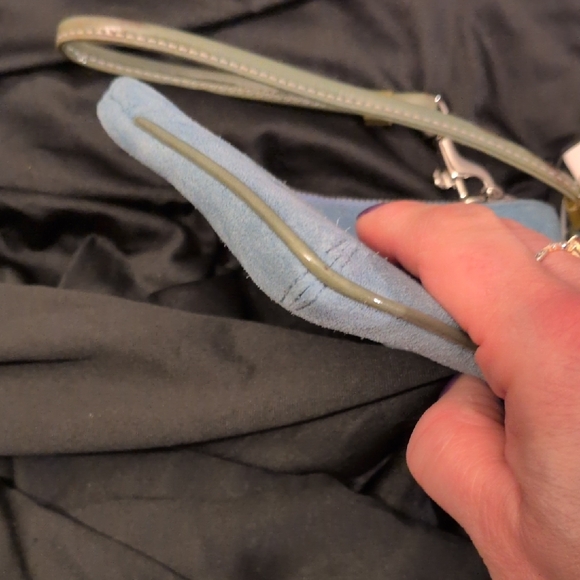 Coach Light Blue Suede Wristlet - Picture 8 of 16